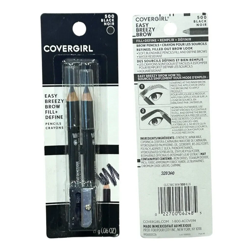3x CoverGirl Easy Breezy Brow Fill Eye Pencils 510 505 500
